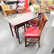4 x Restaurant Table and Chair Sets - Includes 4 x Tables and 16 x Chairs With Red Leather Seat Pads