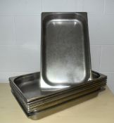 10 x Stainless Steel Roasting / Cooking Trays - Size: 53 x 32 x 6 cms - Ref: DHD189 E/F - CL011 -