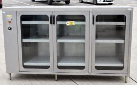 1 x Bridge Catering Bespoke Three Door Hot Cupboard Featuring a Stainless Steel Finish & Glass Door