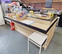 1 x Refrigerated Serve Over Display Counter - Oak Finish With a Large Display Area - 240v UK Plug