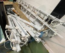 14 x Ceiling Light Tracks With GU10 Spot Lights - EachTrack Measures Approx 200cm