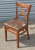 8 x Restaurant Crossback Dining Chairs with Cushioned Seat Pads - Dimensions: H83 x SH48 x W43 x D43