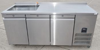1 x Williams Jade HJC3SA Three Door Countertop Refrigerator with Access For Gastro Pans and Lid