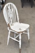 1 x Shabby Chic Painted Wheel Back Chair