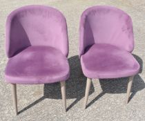 6 x Contemporary Restaurant Chairs by AllSeating - Features a Light Purple Velvet Upholstery and