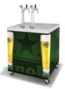 1 x Heineken David XL Green BarPro All in One Twin Tap Mobile Bar With Built in Compressor