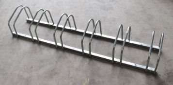 1 x Floor Mounted Bike Rack For Securing up to Six Bikes - Galvanised Zinc Plated Steel