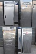 6 x Upright Single Door Commercial Fridges - Various Brands Included - Ref: K444 - CL011 - Location: