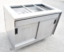 1 x Bartlett Freestanding Baine Marie with Plate / Food Warming Cabinet - Stainless Steel