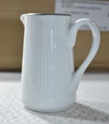 11 x Pillivuyt White Porcelain 13cl Milk Jugs With 2.5mm Platinium Band Edge - Ref: SWA290 - From