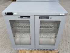 1 x Osborne 220E Two Door Backbar Bottle Cooler - Silver Finish - Dimensions: H80 x W90 x D53 cms -