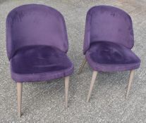 7 x Contemporary Restaurant Chairs by AllSeating - Features a Dark Purple Velvet Upholstery and
