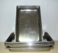 10 x Stainless Steel Roasting / Cooking Trays - Size: 53 x 32 x 6 cms - Ref: DHD187 E/F - CL011 -