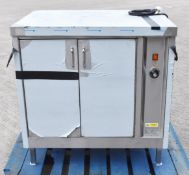 1 x Bridge Catering Bespoke Three Door Hot Cupboard Featuring a Stainless Steel Finish and Glass Doo