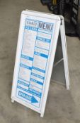 1 x Freestanding Advertisement A Board For Menus in White