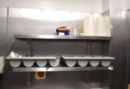 2 x Wall Mounted Stainless Steel Shelves - Size: 100 cms