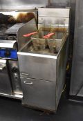 1 x Pitco 35C+ Single Tank 40cm Gas Fryer With Baskets