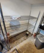1 x Chrome Wire Shelving Unit - Size: H167 x W150 x D60 cms