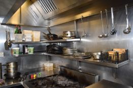 3 x Wall Mounted Stainless Steel Shelves - Size: 80/90/160 cms