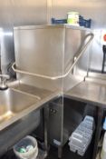 1 x Hobart EcoMax 2018 Passthrough Dishwasher With Inlet Wash Station and Outlet Table - 3 Phase -