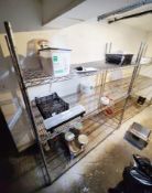 1 x Chrome Wire Shelving Unit - Size: H167 x W150 x D60 cms