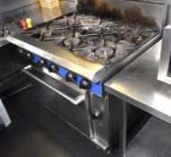 1 x Blue Seal 6 Burner Gas Range Cooker - Size: H92 x W90 x D81 cms