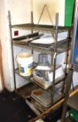 1 x Chrome Wire Shelf Unit - Size: H160 x W90 x D50 cms