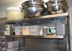 2 x Wall Mounted Stainless Steel Shelves - Size: 120 cms