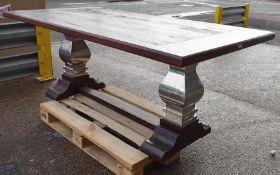 1 x Commercial 2-Metre Rustic Timber Banquet Dining Table