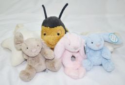 4 x Assorted JELLYCAT Branded Cuddly Plush Soft Toys - Unused With Tags - Total Value £80.00+