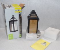 1 x Lutec Outdoor LED Wall Light in the Style of a Lantern and Candle - Aluminium and Glass
