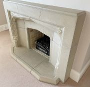 1 x Stone Fireplace and Gas Fire with Decorative Fuel Effect - Ref: PAN124 / A2UR - CL896 - NO VAT
