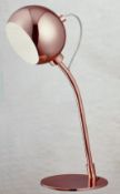 1 x Searchlight Table Lamp With a Copper Finish, Magnetic Adjustable Head and Inline Switch -