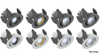 1 x ILLUXTRON Strada 50 Lv Downlight - Adjustable - White/White - Triac Dimmable 525Lm 4000K Ws 40