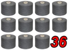 36 x Cones of 1/13 MicroCotton Knitting Yarn - Mid Grey - Approx Weight: 2,500g - New Stock ABL Yarn