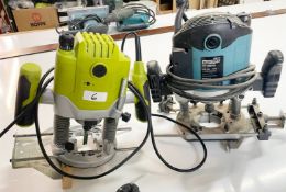 2 x Electric Router Power Tools - Includes a Guild 1500w PRT150G and Erbauer 2100w ERB210C