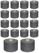 18 x Cones of 1/13 MicroCotton Knitting Yarn - Mid Grey - Approx Weight: 2,500g - New Stock ABL Yarn