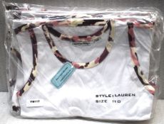 12 x Roberto Sonelli 'Lauren' Ladies Sleeveless Vests - White / Camouflage - New - Approx RRP £180