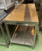 1 x Stainless Steel Prep Table With Undershelf
