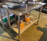 1 x Stainless Steel Prep Table With Undershelf
