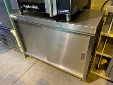 1 x Vogue Stainless Steel Prep Cabinet With Sliding Doors