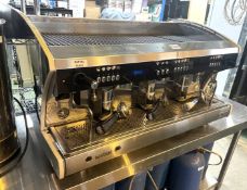 1 x Polaris Wega 3 Group Commercial Espresso Coffee Machine - Stainless Steel / Black Exterior - 3 P