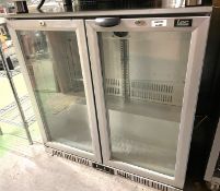 1 x LEC Back Bar Bottle Cooler With Silver Finish - Model BC9007GLED