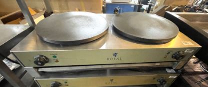 1 x Royal Catering Countertop Pancake Maker With Two Hot Plates