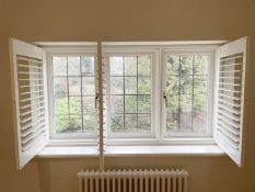 1 x Hardwood Timber Double Glazed Leaded 3-Pane Window Frame - Ref: PAN290 / FRNT WIN - CL896 - NO
