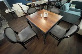 1 x DUTCH CONNECTION Ornate Period Style 4-Seater Square Table with 4 x Dining Chairs