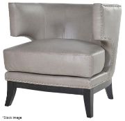 1 x Designer Brand Contemporary Curved Back Faux Leather Lounge Chair - Original Price £1,600