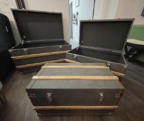 A Set of 3 x Designer Brand Vintage Style Russian-style Storage Chest Trunks
