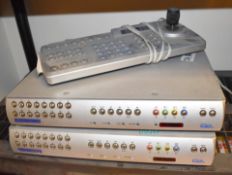 2 x Dedicated Micros DS21 16 Channel CCTV Surveillance Systems With 1 x KBS3 Joystick Controller