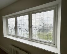 1 x Hardwood Timber Double Glazed Leaded 3-Pane Window Frame